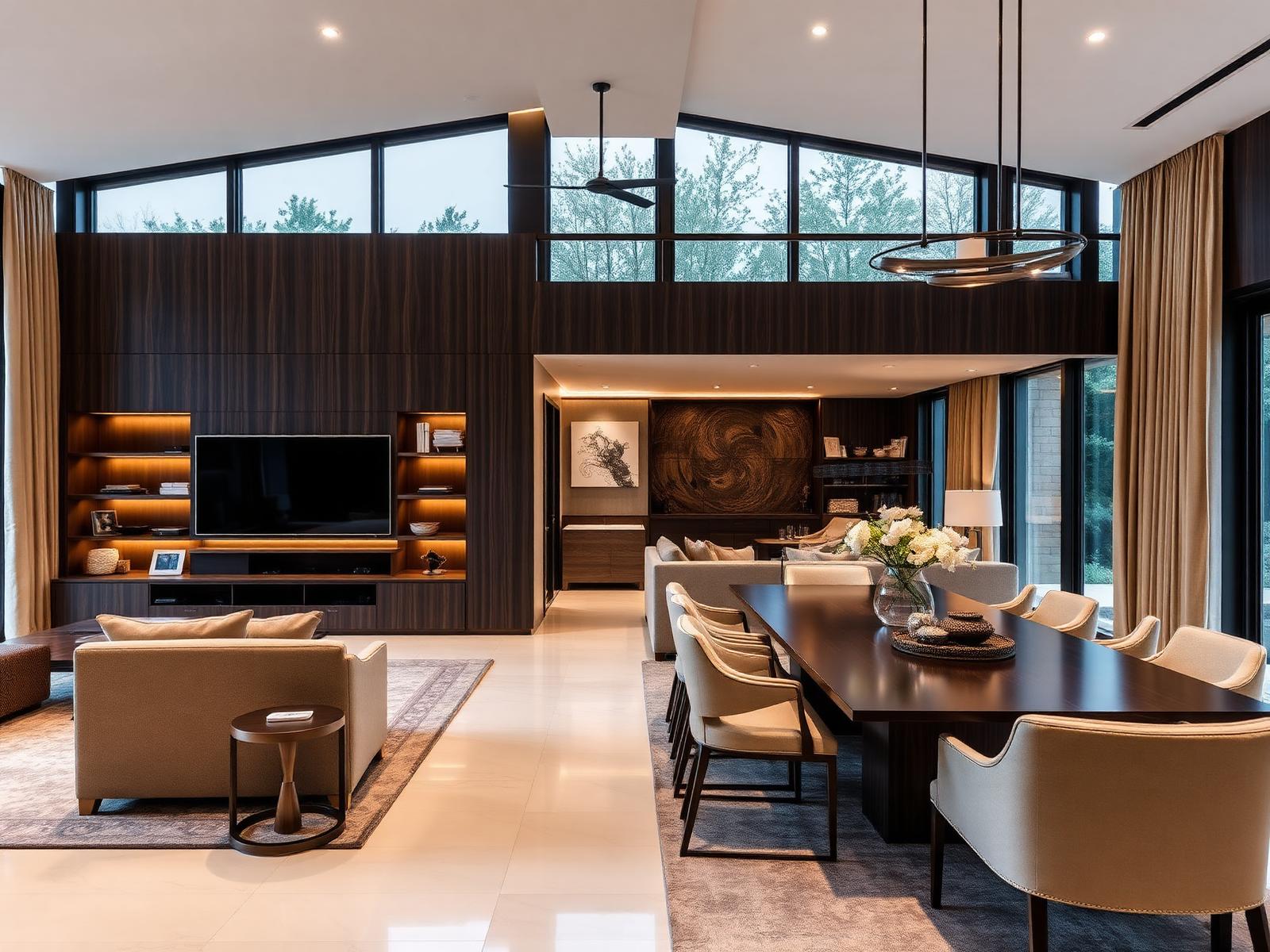 Living open-space cu wall unit